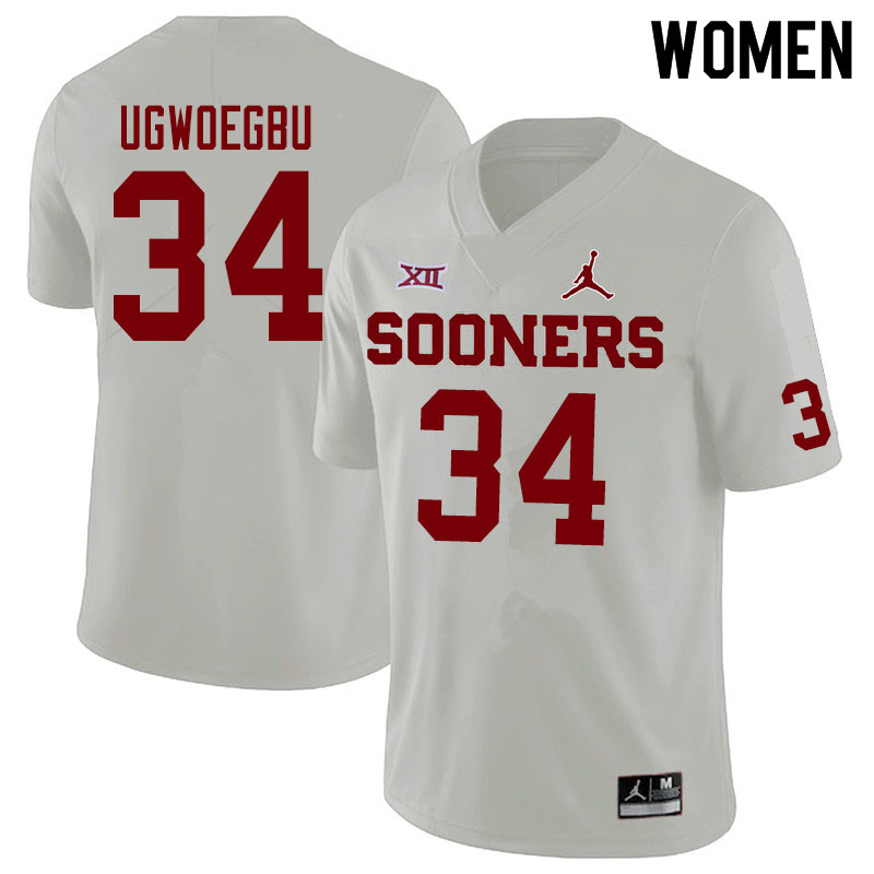Jordan Brand Women #34 David Ugwoegbu Oklahoma Sooners College Football Jerseys Sale-White - Click Image to Close